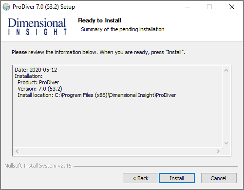 The Ready to Install window.